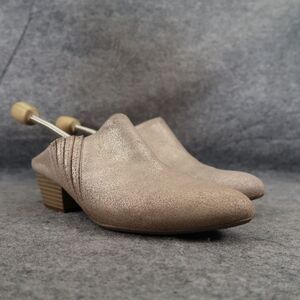 BCBGeneration Shoes Women 7.5 Mule Slip On Clog Leather Metallic Lori Block Heel